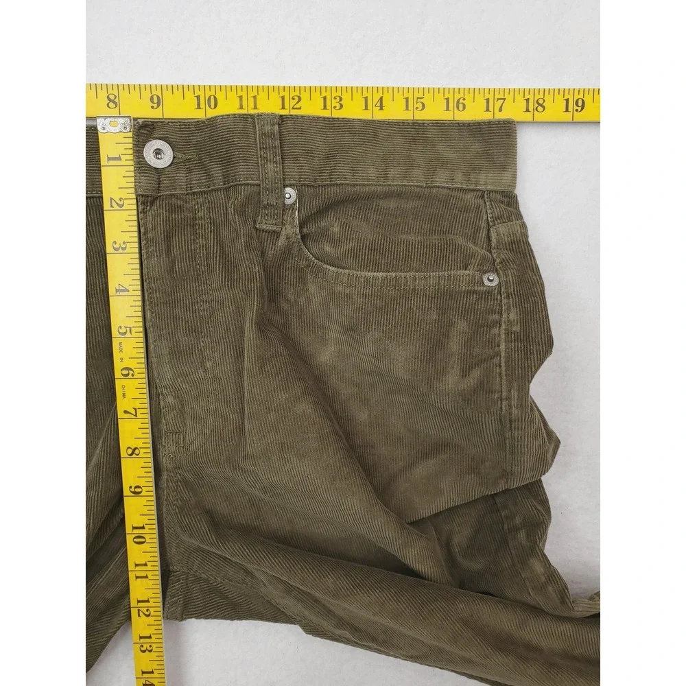 J.Crew Pants Mens 33x32 Green Oarsman 770 Straight Corduroy Chino Cords Stretch